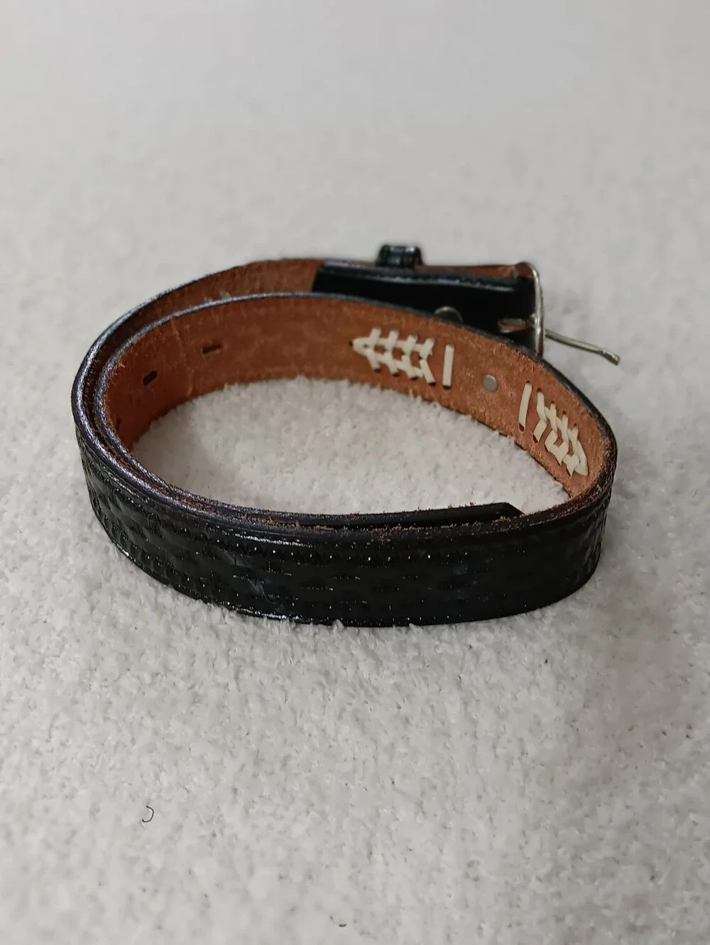 VTG Justin USA Western Black Leather Concho Belt Women's XS/ Youth L 24